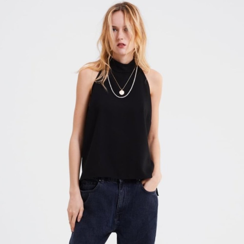 Zara Chiffon Halter Neck Blouse